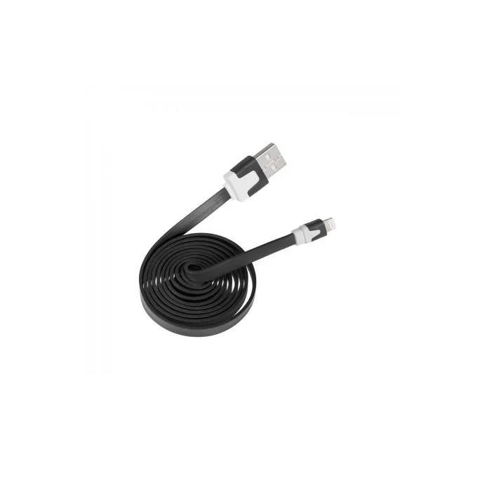 KABEL USB IPHONE APPLE LIGHTING CZARNY PŁASKI