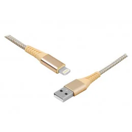 KABEL USB IPHONE APPLE LIGHTING ZŁOTY OPLOT 2M