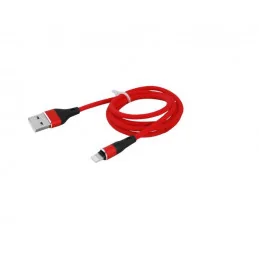 KABEL USB IPHONE APPLE LIGHTING CZERWONY OPLOT 1M