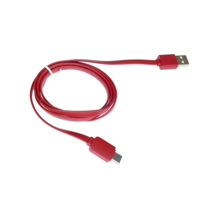 KABEL USB WTYK A - MICRO USB WTYK TYPU C CZERWONY 1M