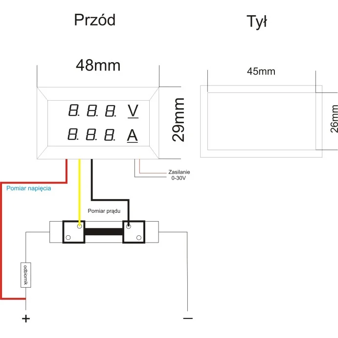 WOLTOMIERZ + AMPEROMIERZ 100V 100A + BOCZNIK