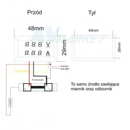 WOLTOMIERZ AMPEROMIERZ 100V 50A + BOCZNIK