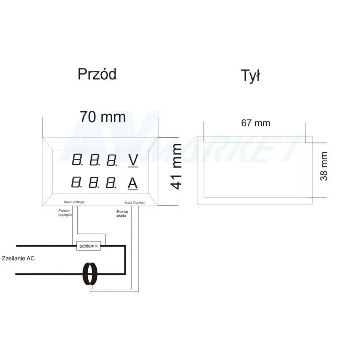 WOLTOMIERZ + AMPEROMIERZ 300V 100A CEWKA ZEWNĘTRZNA