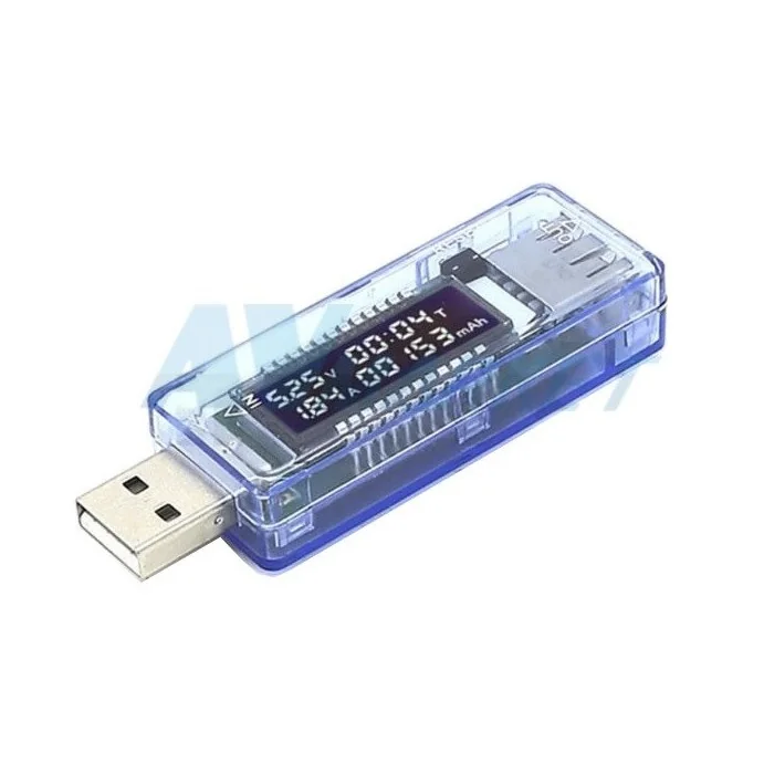 WOLTOMIERZ + AMPEROMIERZ + MIERNIK POJEMNOŚCI USB 3-7V 0-3A