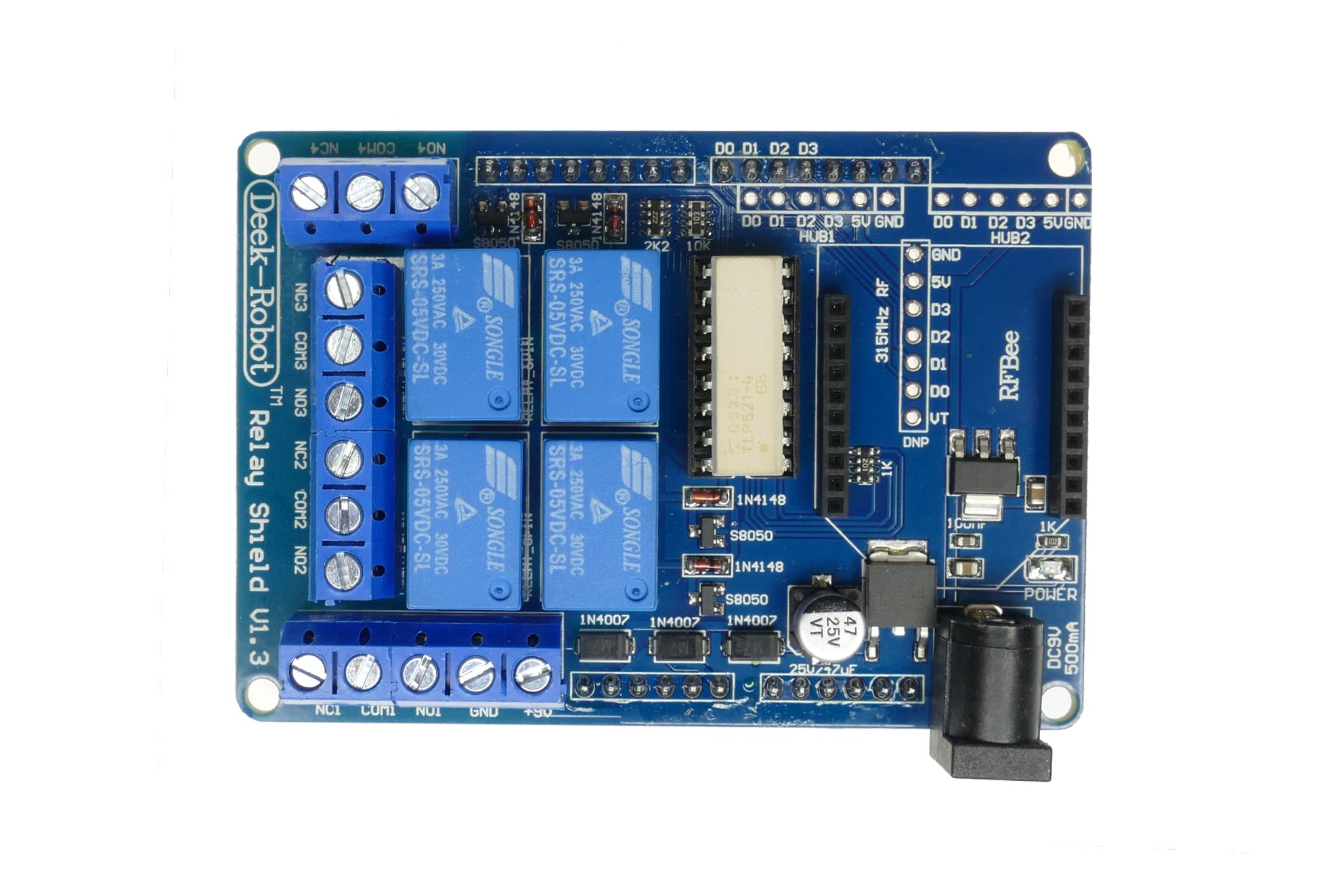 Shield z 4 przekaźnikami dla Arduino z Xbee