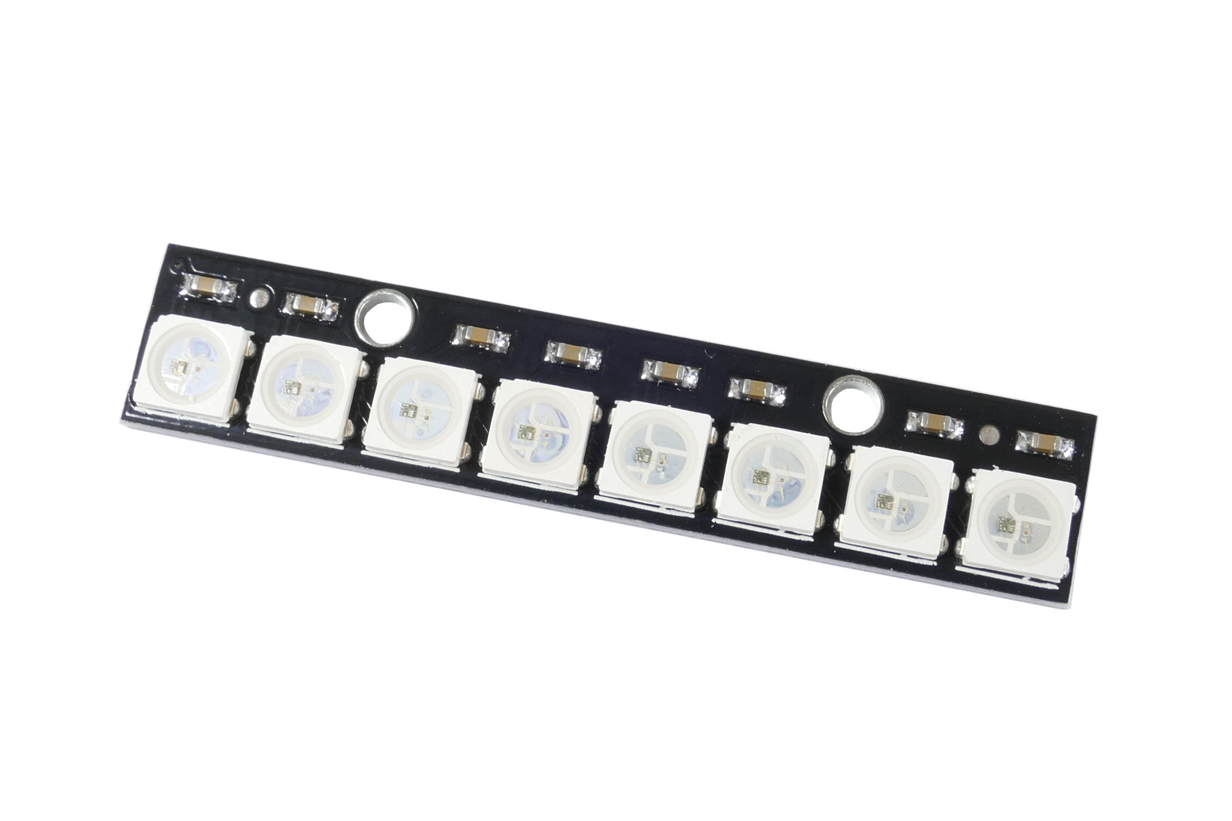 Listwa 8 x LED WS2812 RGB - pcb w kolorze czarnym.