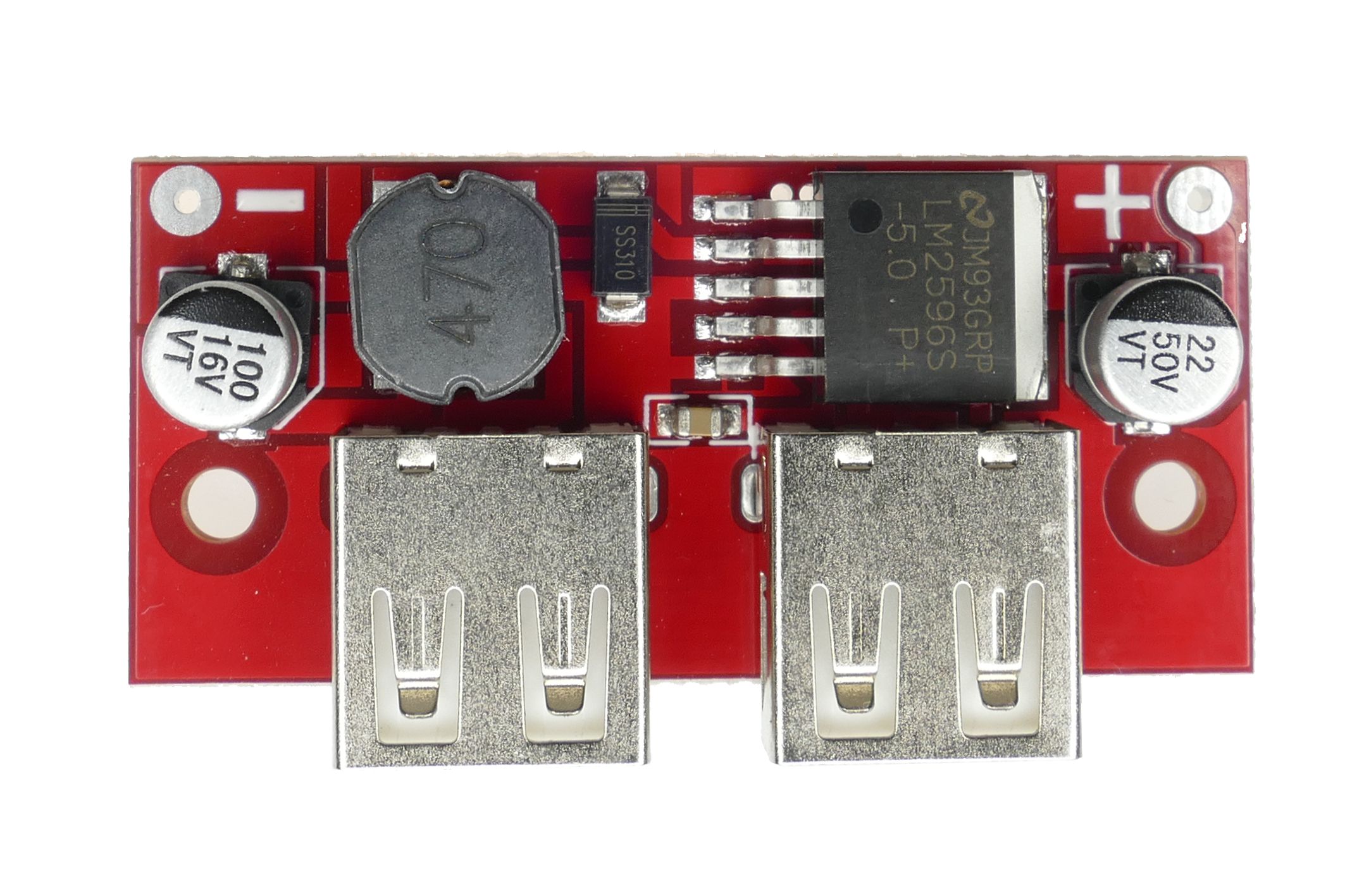 Przetwornica napięcia stałego obniżająca napięcie 40V - 5V 2A z dwoma gniazdami USB.