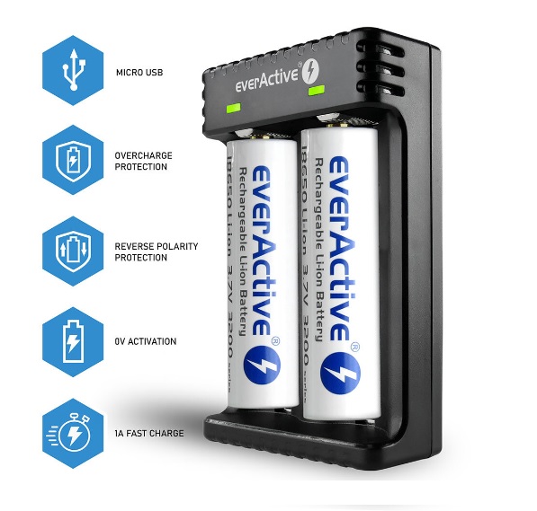 Ładowarka do akumulatorów Li - ion 3.7V Everactive.